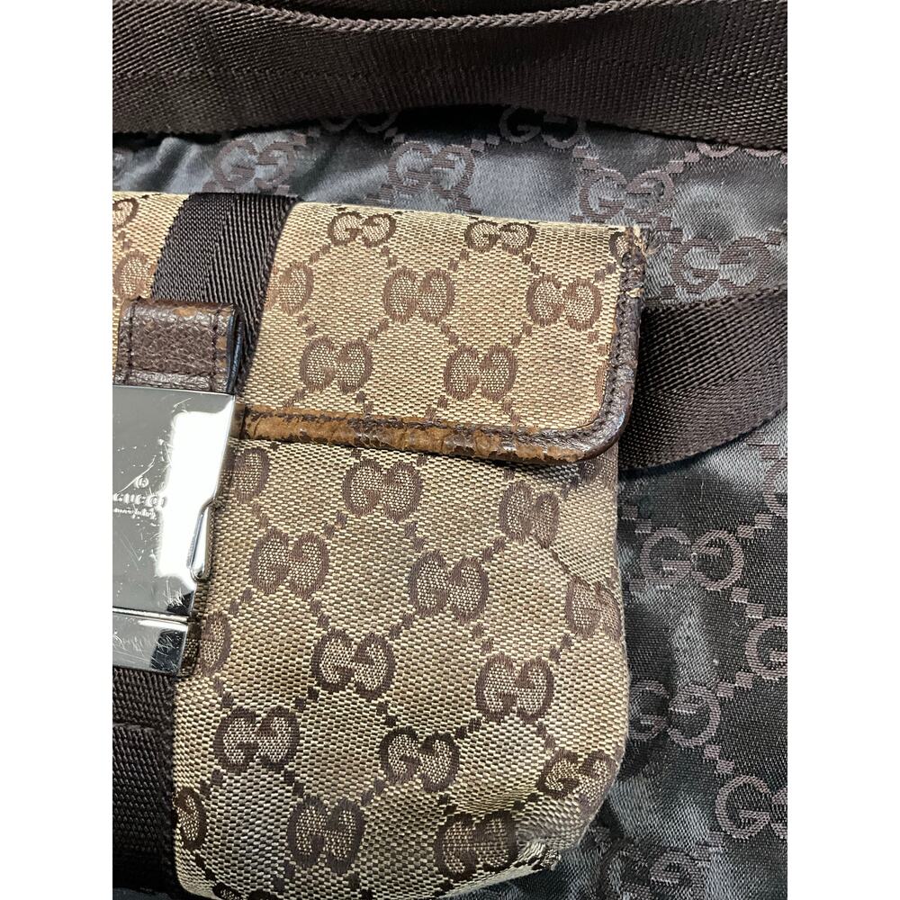 Gucci Vintage GG Monogram Canvas Waist Belt Bag Brown - Picture 5 of 9
